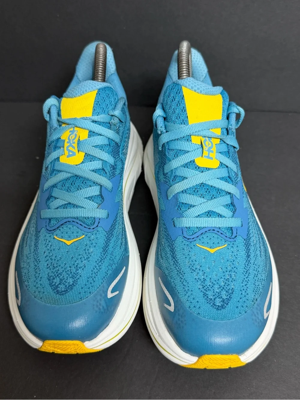 Hoka Clifton 10 Big Kids Running Shoes Blue Yellow 1168860 ALF Size 5Y Women 6.5